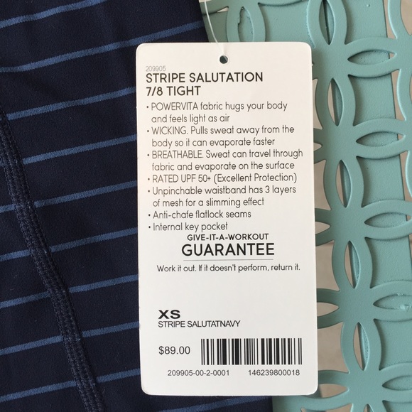 Sold Athleta Stripe Salutation 7/8 Tight - Picture 3 of 8